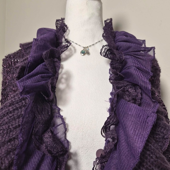 NWT Pretty Angel Silk Wool Blend Victorian Vamp Fairy Whimsigoth Maxi Cardigan L - Picture 3 of 11